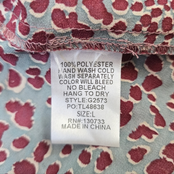 Umgee Pink and Blue Floral Animal Print Duster Kimono Large - Picture 7 of 9